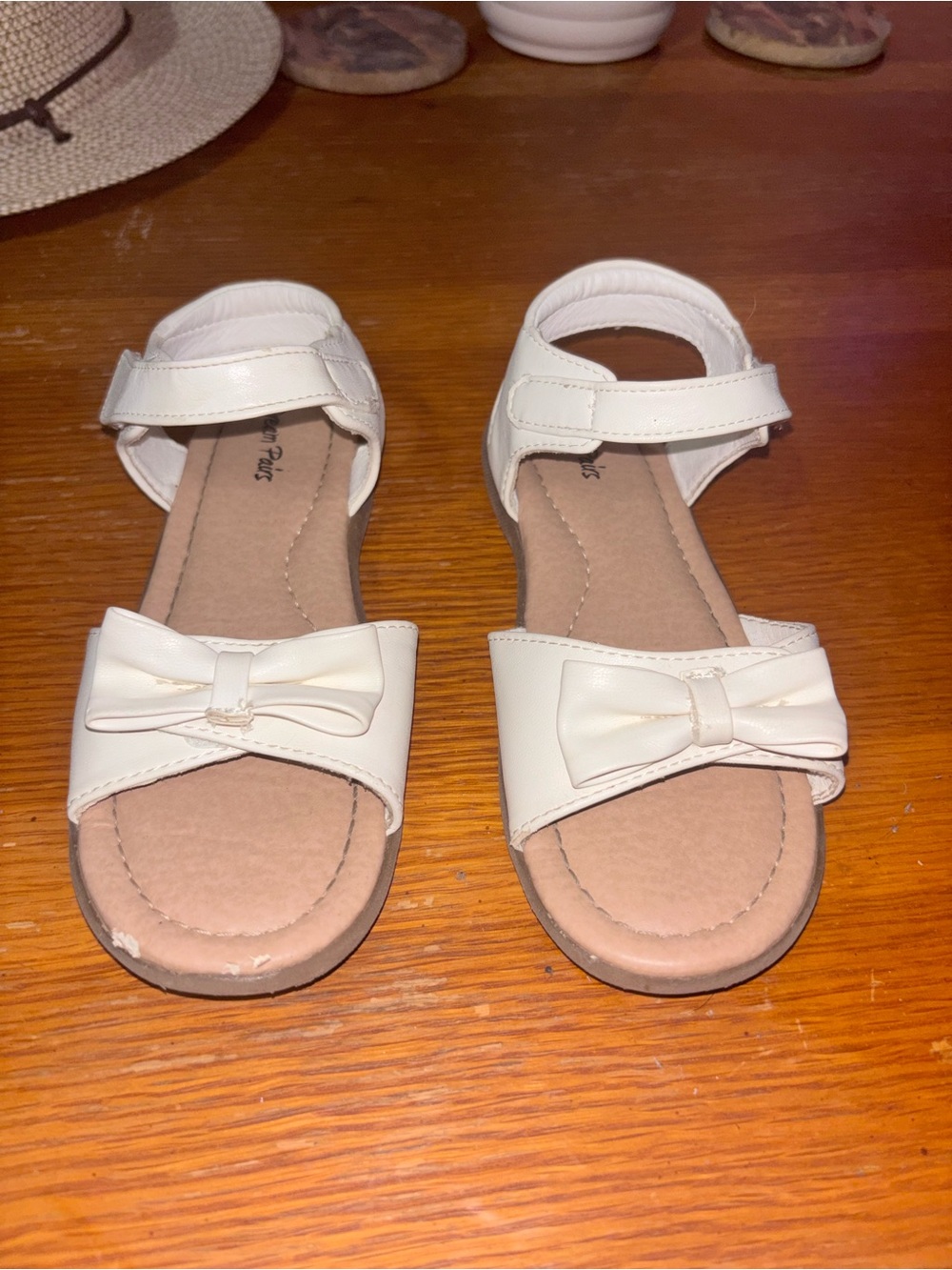 Dream Pairs Cream Bow Ankle-Strap Sandals for Girls